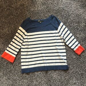 United States Sweaters | Blue, White, Orange Striped Long Sleeve Shirt Size LP